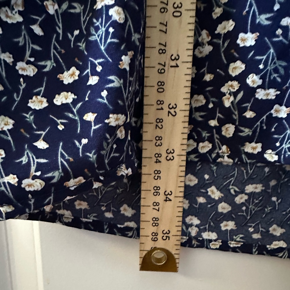 Classic Navy Floral Modest Midi Dress Feminine Church Teacher Style 1XL - Picture 5 of 7
